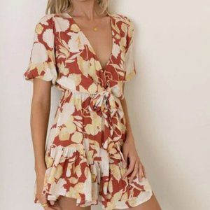Kivari Zanthe tie front mini dress